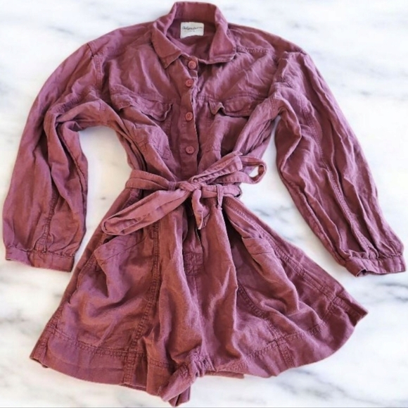 Chelsea DeBoer XS/S Red Layne Cotton Linen Romper - Picture 2 of 8